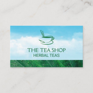 Green Tea   Clouds and Leaf Business Card