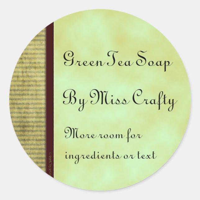 Green Tea Custom Craft Labels (Front)