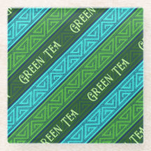 Green Tea Leafy Green & Aqua Blue Celtic Stripes