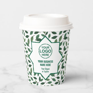 Green Tea Shop Promotional QR Code Paper Cups