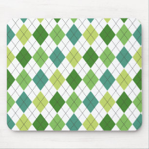 Green, Teal, and Lime Argyle Preppy Mousepad