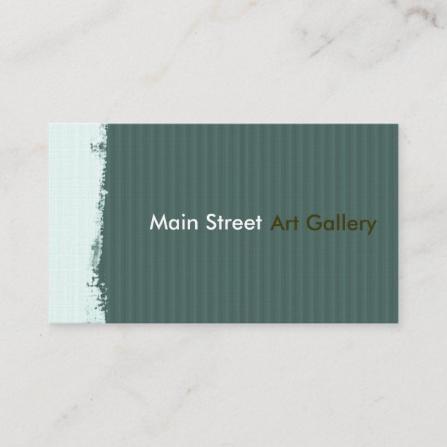 Green Teal  Bold Brushstrokes Splat  Abstract  Art Business Card (Front)