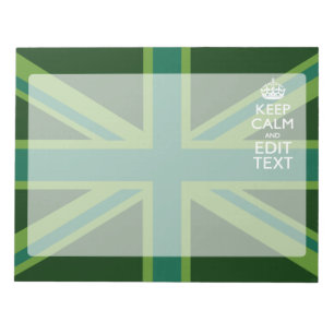 Green Teal Keep Calm And Have Your Text Union Jack Notepad