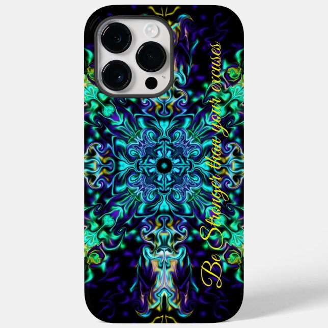 Green Teal Psychedelic Bohemian Mandala    Case-Mate iPhone Case (Back)