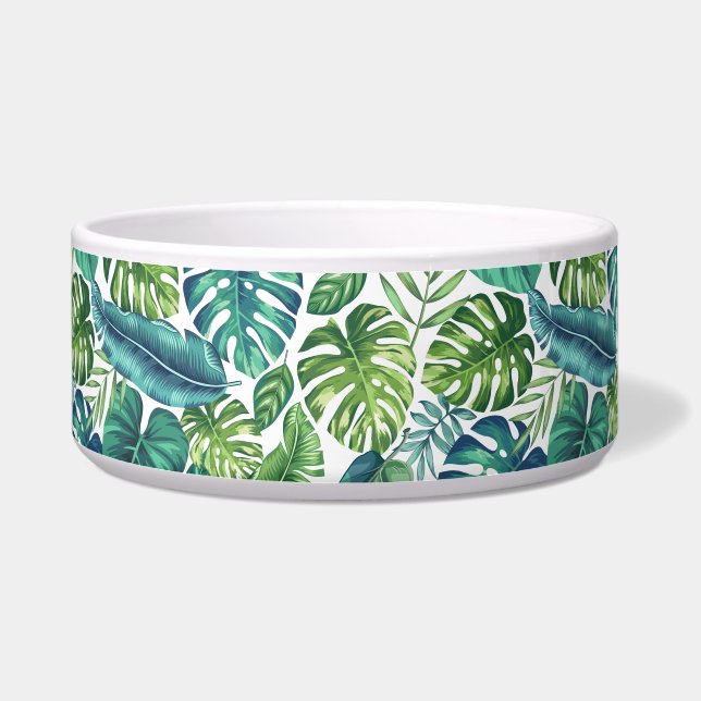 Green & Teal Tropical Palm Banana Monstera Leaves (Left)