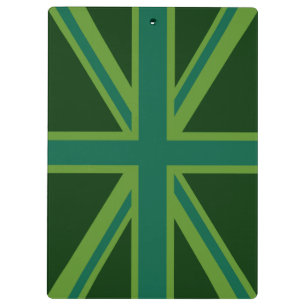 Green Teal Union Jack Flag Style Background Clipboard