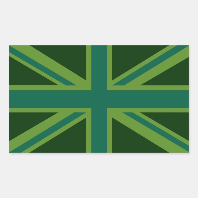 Green Teal Union Jack Flag Style Background Sticker (Front)
