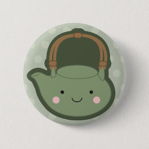 Green Teapot 2 Inch Round Button