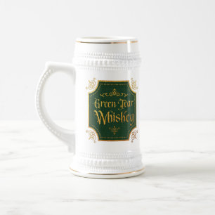 Green Tear Whiskey Beer Stein