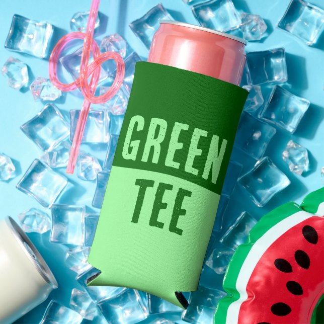 Green Tee. Funny Quote. St. Patrick's Day Golfing Seltzer Can Cooler (In Situ Summer)