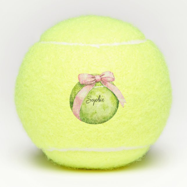 Green Tennis Ball Pink Bow (Front)