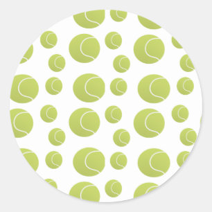 Green tennis balls pattern classic round sticker