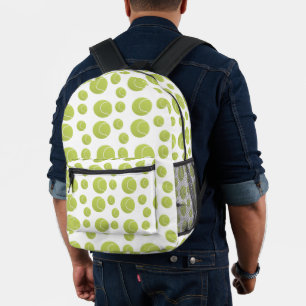 Green tennis balls pattern printed backpack