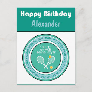 Green Tennis 🎾 Bonne Carte Postale Anniversaire