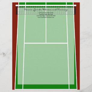 Green Tennis Court Design Letterhead