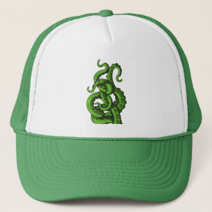 Green tentacles trucker hat