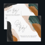 Green terracotta abstract watercolor baby shower i postcard<br><div class="desc">Green terracotta abstract watercolor baby shower modern script baby shower invitation.</div>