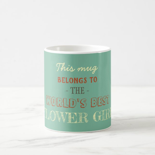 Green Terracotta Pastel Colour Gift for Flower Gir Coffee Mug (Center)