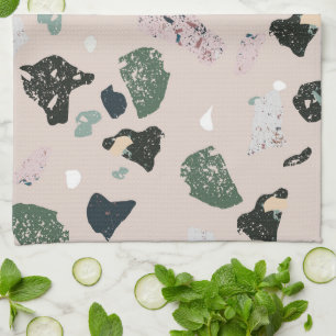 Green Terrazzo Pattern Kitchen Towel