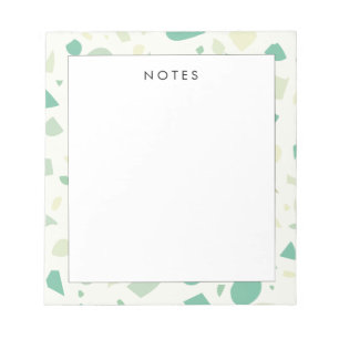 Green terrazzo pattern notepad