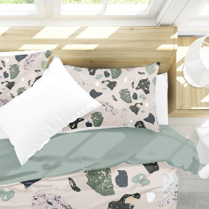 Green Terrazzo Pattern Pillowcase