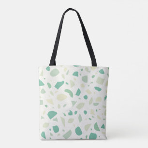 Green terrazzo pattern tote bag