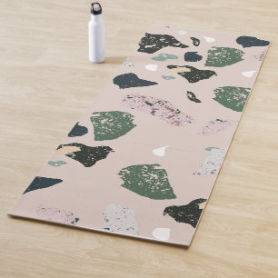 Green Terrazzo Pattern Yoga Mat