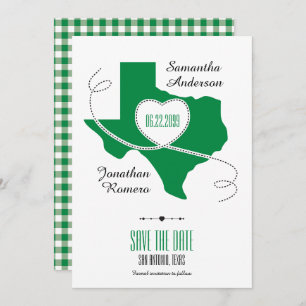 Green Texas Curling Ribbon Save the Date