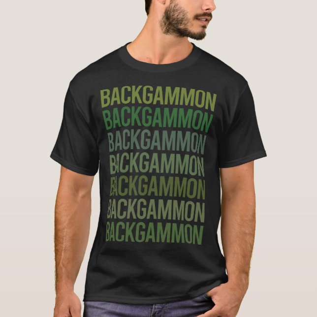 Green Text Backgammon T-Shirt (Front)