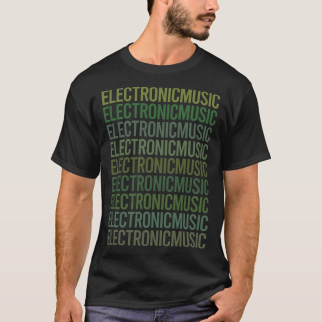 Green Text Electronic Music T-Shirt (Front)