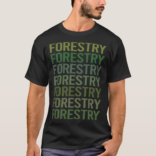 Green Text Forestry T-Shirt (Front)