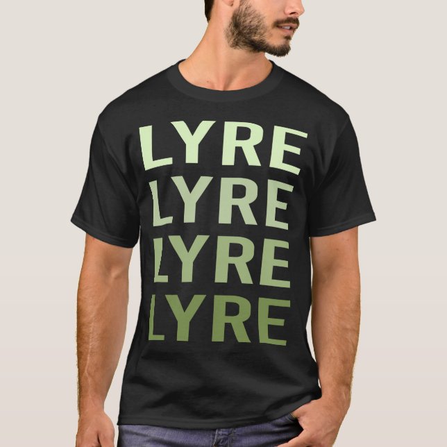 Green Text Lyre T-Shirt (Front)