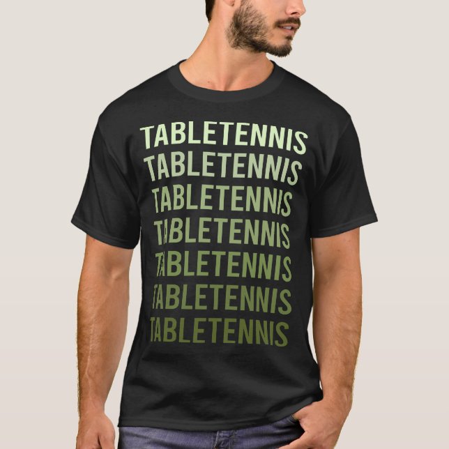 Green Text Table Tennis Ping Pong T-Shirt (Front)