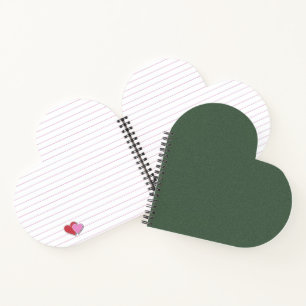 Green Texture Heart Shaped Spiral Bound Notebook