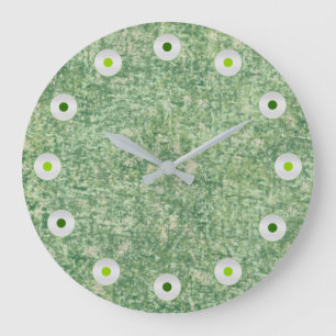 Green Textured Background by Shirley Taylor Large Clock