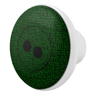 Green Textured Button Ceramic Knob