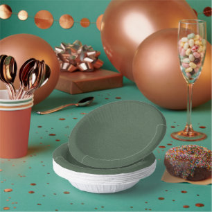 Green Textured Paper Bowl for Parties Plate