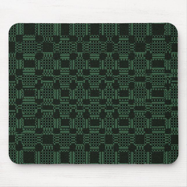 Green textured squares pattern mouse pad (Front)