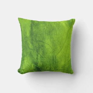 Green Textured Throw Pillow