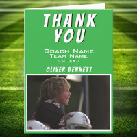 Green Thank you Coach Card with Photo