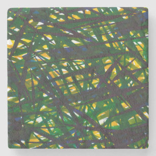Green Thicket II Stone Coaster