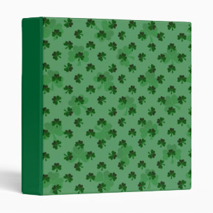 Green Three Leaf Clover Pattern Binder