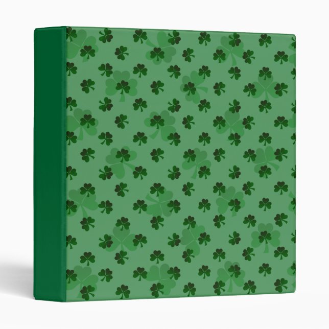 Green Three Leaf Clover Pattern Binder (Front/Spine)