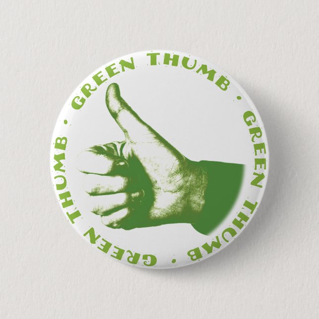 Green Thumb 2 Inch Round Button (Front)