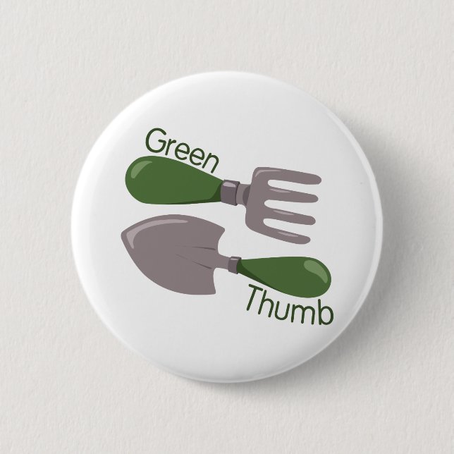 Green Thumb 2 Inch Round Button (Front)
