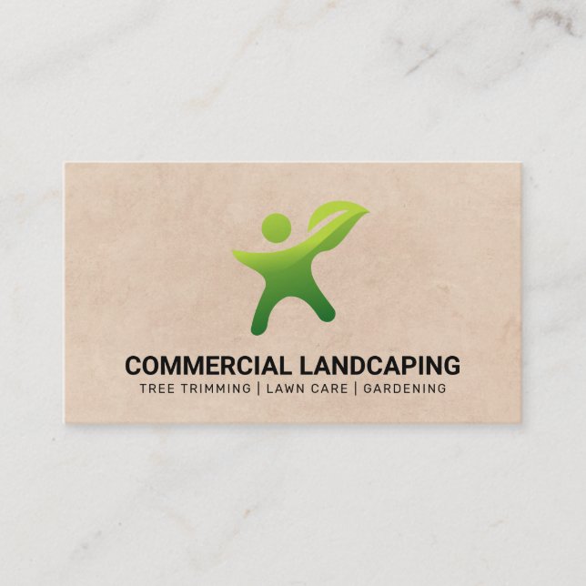 Green Thumb Leaf | Gardening | Landscaping  Business Card (Front)