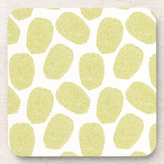 Green Thumbprints Pattern Coaster (Front)