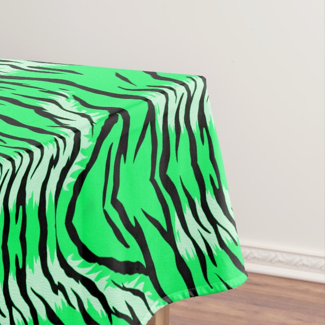 Green Tiger Animal Skin Pattern Design  Tablecloth (In Situ)