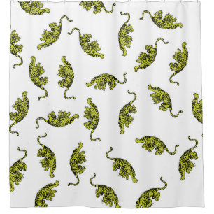 Green Tiger Shower Curtain
