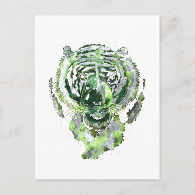 Green Tiger Spirit Postcard (Front)